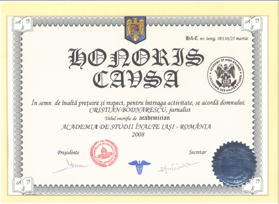 photo credit; cristibodnarescu.wordpress.com honoris causa; a bastardization of intelligence especially for political ends?